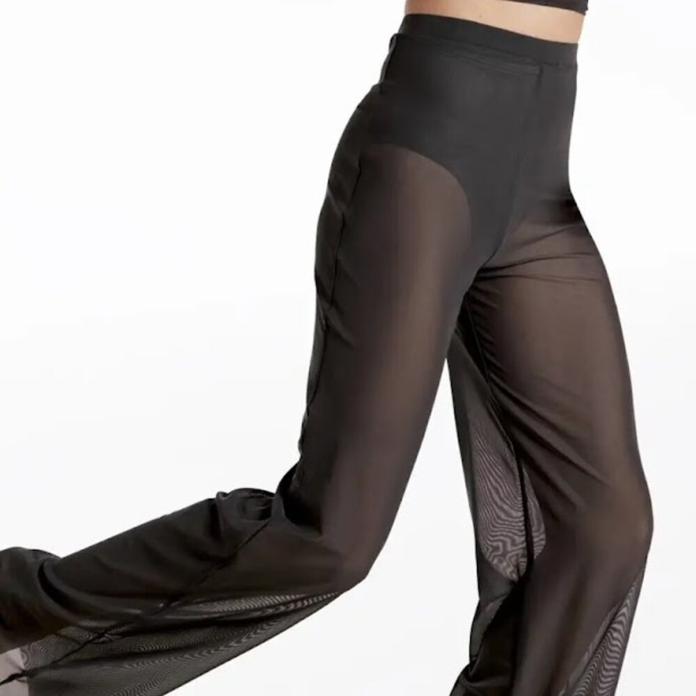 Weissman Sheer Black Wide-Leg Dance Pants